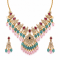 Premium Pastel Kundan Necklace Set