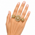 Moissanite Polki Floral Statement Ring