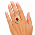 Ruby Halo Statement Ring