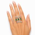 Emerald Leaf Statement Ring