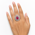 Ruby Halo Statement Ring