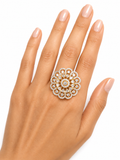 Moissanite Floral Cocktail Ring