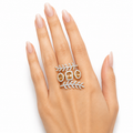 Champagne Crystal Leaf Statement Ring