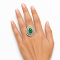 Emerald Halo Statement Ring