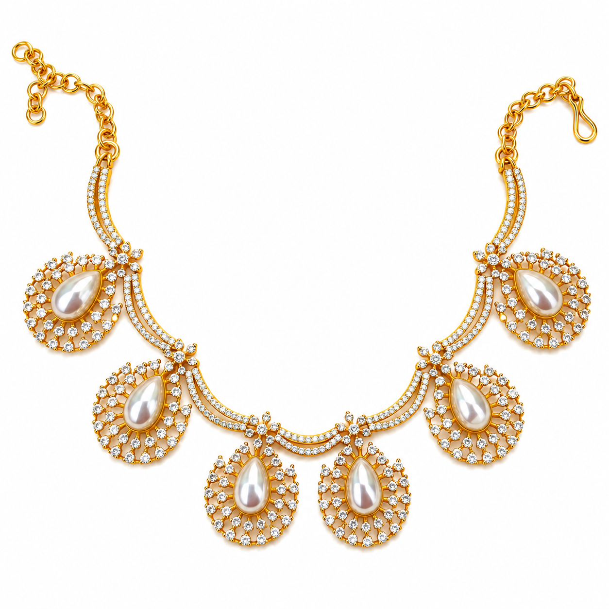 Pearl Drop Statement Necklace