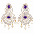 Royal Amethyst Crystal Chandelier Earrings