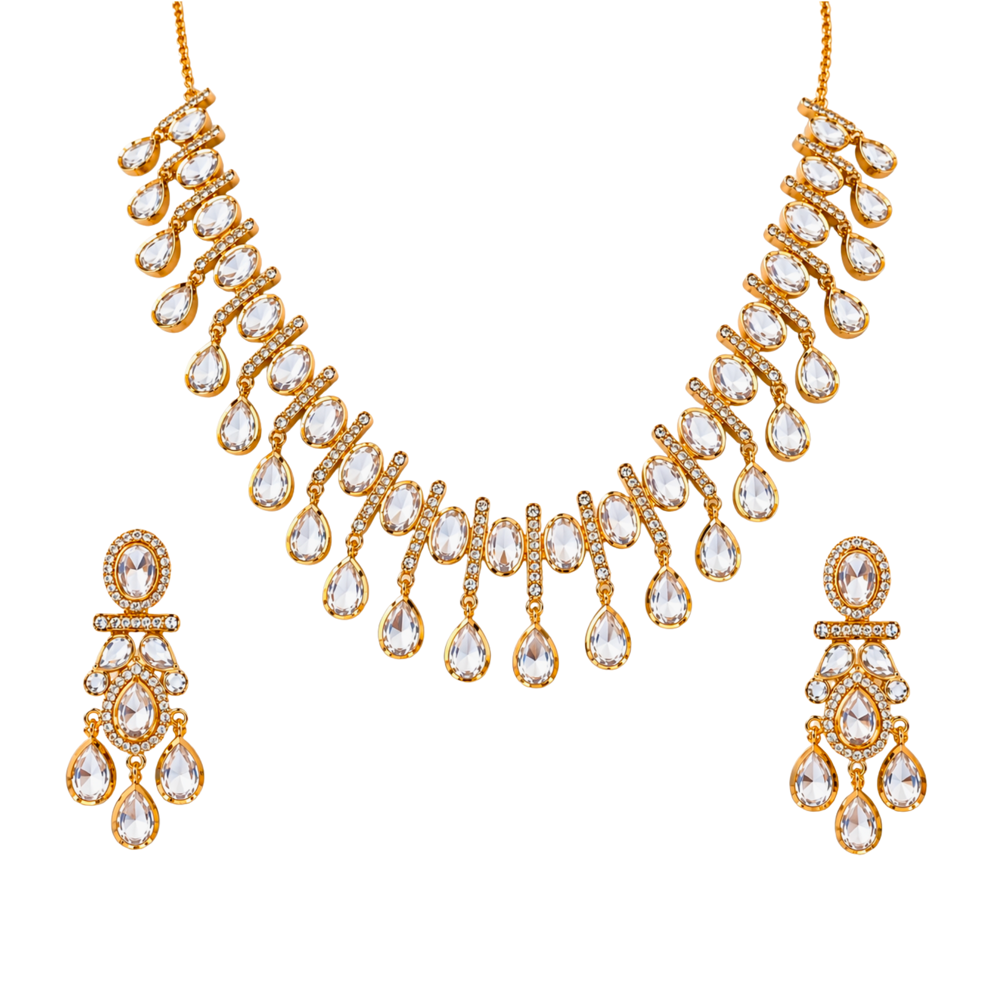 Crystal Drop Necklace Set