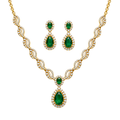 Emerald Teardrop Necklace Set
