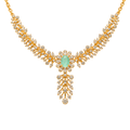 Elegant American Diamond Necklace with Mint Green Center Stone